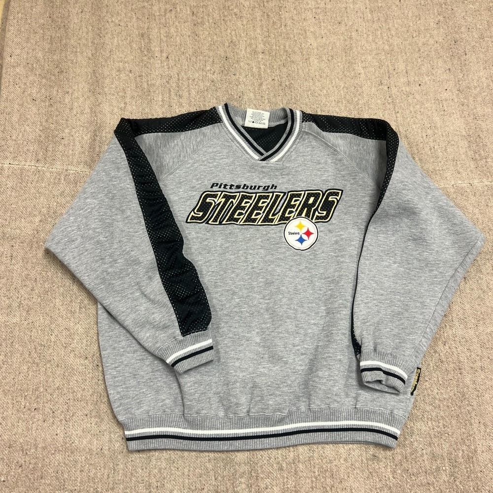 Vintage Pittsburgh Steelers Sweatshirt Mens XL‎ Gray 1990s NFL